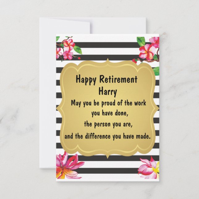 Happy Retirement Quote Never forget (Front)
