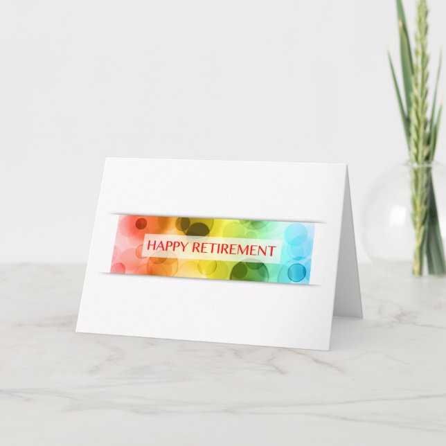 happy retirement (rainbow bokeh) card (Front)
