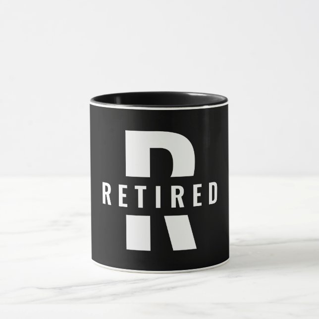 Happy Retirement Retiring Monogram Retired Initial Mug (Center)
