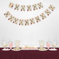 Happy Retirement Rustic Burgundy Pink Fall Floral