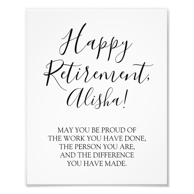 Happy Retirement Sign, Retirement Gift Sign (Front)