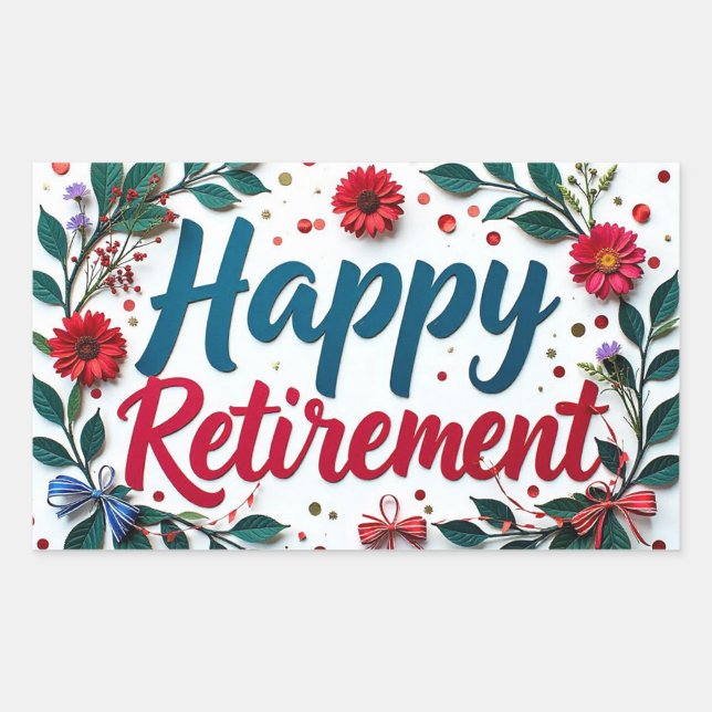  Happy Retirement Sticker (Pretty Happy Retirement celebration stickers!)