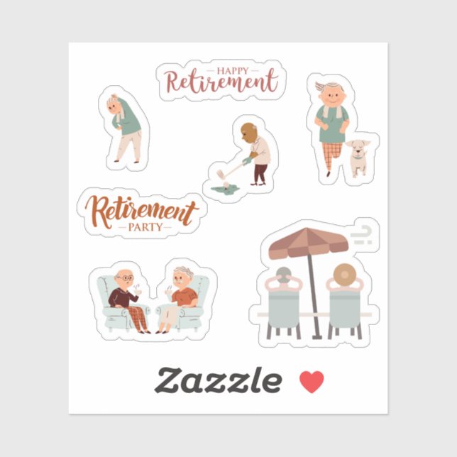 Happy Retirement Stickers (Sheet)
