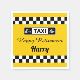 Happy Retirement Taxi Driver Off Duty Napkin