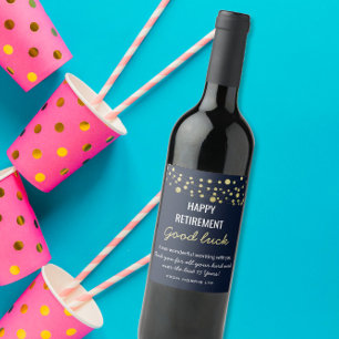 HAPPY RETIREMENT WINE LABEL
