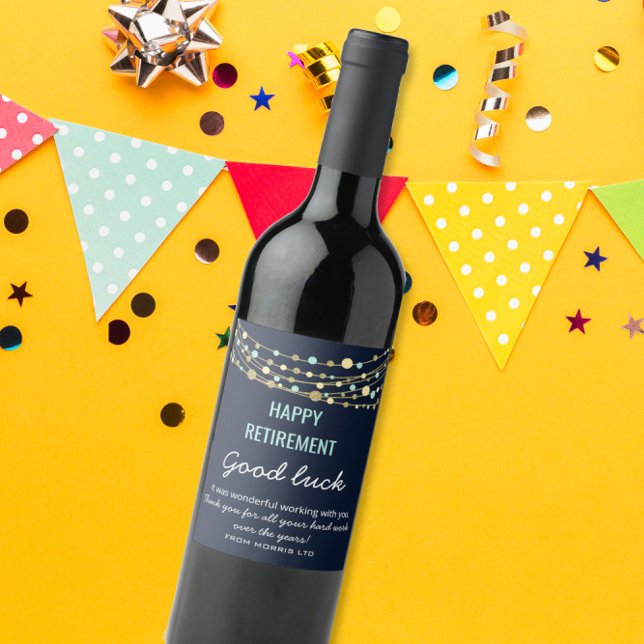 HAPPY RETIREMENT WINE LABEL (Creator Uploaded)