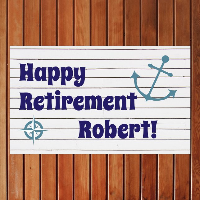 Happy retirement with nautical anchor banner (Creator Uploaded)