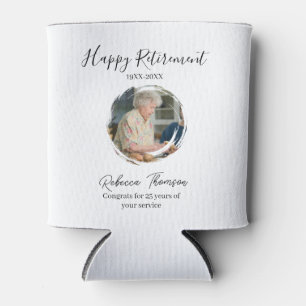 Happy retirement year name circle photo retired can cooler