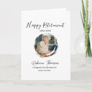 Happy retirement year name circle photo retired card