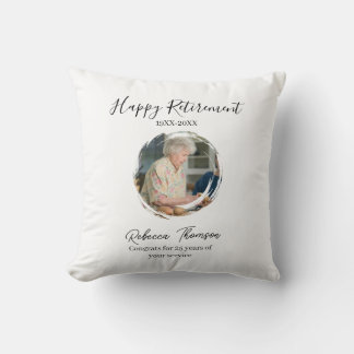 Happy retirement year name circle photo retired cushion