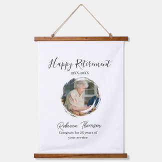 Happy retirement year name circle photo retired hanging tapestry