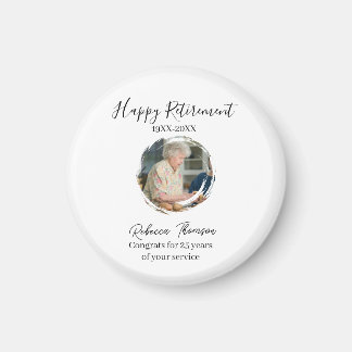 Happy retirement year name circle photo retired magnet