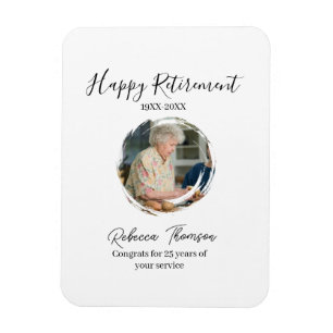 Happy retirement year name circle photo retired magnet