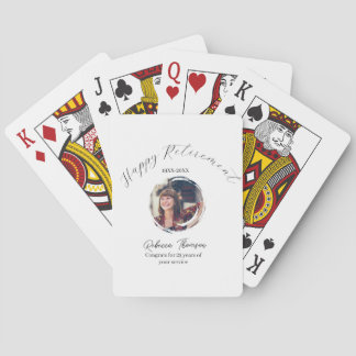 Happy retirement year name circle photo retired playing cards