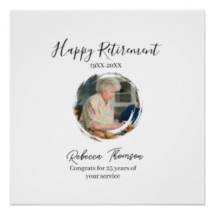 Happy retirement year name circle photo retired poster