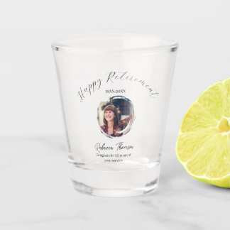 Happy retirement year name circle photo retired shot glass