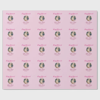 Happy retirement year name circle photo retired wrapping paper