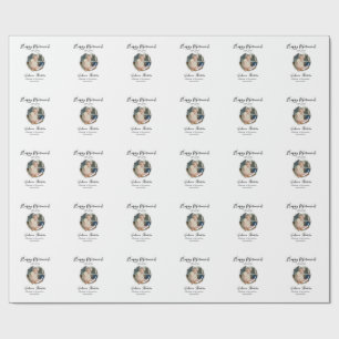 Happy retirement year name circle photo retired wrapping paper