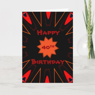 Happy Retro 40th Birthday Greeting Card
