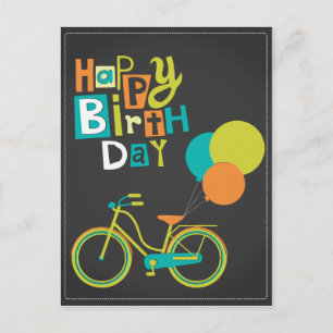 Happy Retro Birthday Postcard