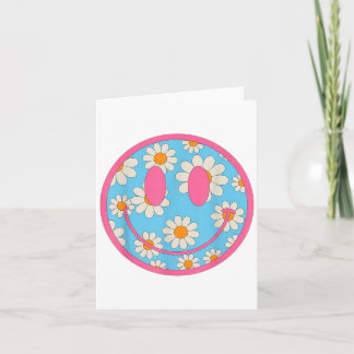 Happy Retro Daisy Smile Face Preppy Aesthetic Men  Card