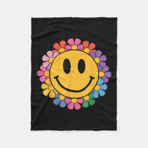 Happy Retro Daisy Smile Face Preppy Aesthetic Men Fleece Blanket
