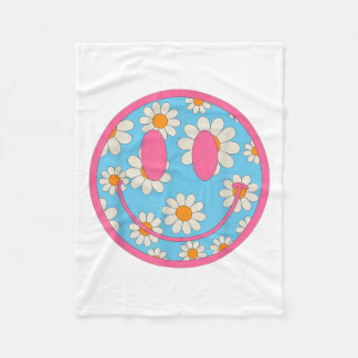 Happy Retro Daisy Smile Face Preppy Aesthetic Men Fleece Blanket