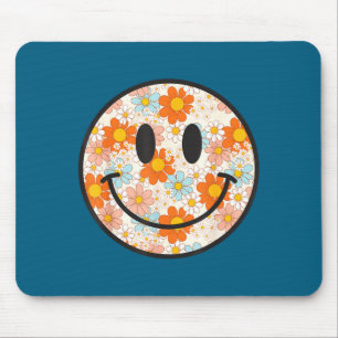 Happy Retro Daisy Smile Face Preppy Aesthetic Men  Mouse Pad