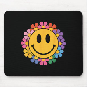 Happy Retro Daisy Smile Face Preppy Aesthetic Men Mouse Pad