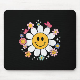 Happy Retro Daisy Smile Face Preppy Aesthetic Men Mouse Pad