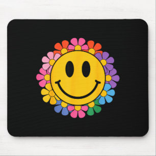 Happy Retro Daisy Smile Face Preppy Aesthetic Men Mouse Pad