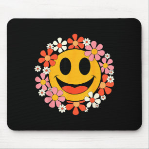 Happy Retro Daisy Smile Face Preppy Aesthetic Men Mouse Pad