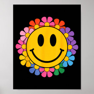 Happy Retro Daisy Smile Face Preppy Aesthetic Men Poster