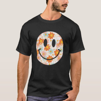 Happy Retro Daisy Smile Face Preppy Aesthetic Men  T-Shirt