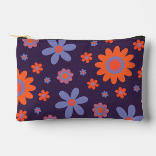  Happy Retro Flowers Cute 70s Hippie Daisy Pattern Accessory Pouch