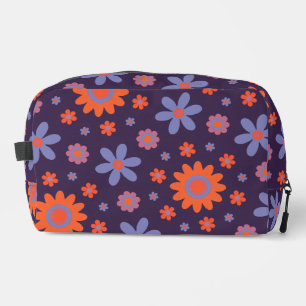 Happy Retro Flowers Cute 70s Hippie Daisy Pattern Dopp Kit