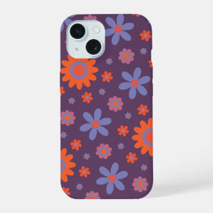  Happy Retro Flowers Cute 70s Hippie Daisy Pattern iPhone 15 Case