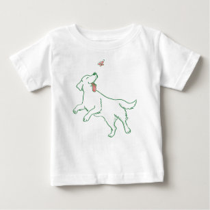 Happy Retro Funny Silly Golden Retriever Dog Baby T-Shirt