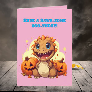 Happy Roar Some Cute Dino photo Halloween cards