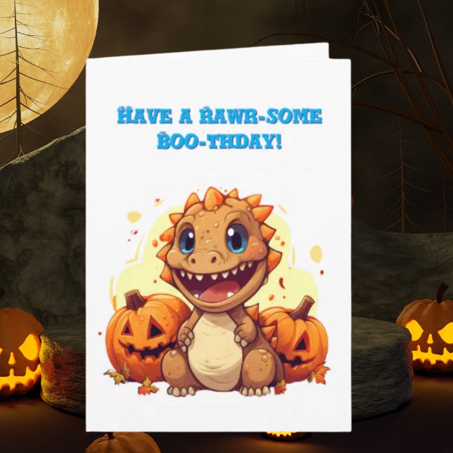 Happy Roar Some Cute Dino photo Halloween cards (Creator Uploaded)