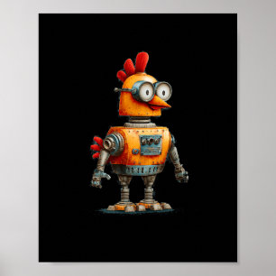 Happy Robot Chicken With Ai For Smart Robots Lover Poster
