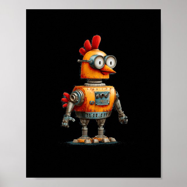 Happy Robot Chicken With Ai For Smart Robots Lover Poster (Front)