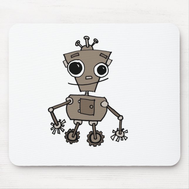 Happy Robot Mouse Pad (Front)