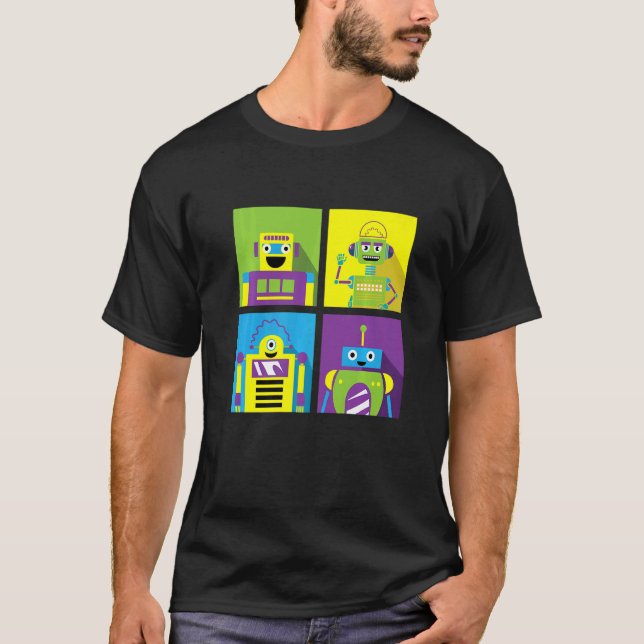 Happy Robot Toy Collector   T-Shirt (Front)