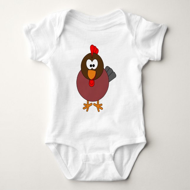 Happy Rooster Baby Bodysuit (Front)