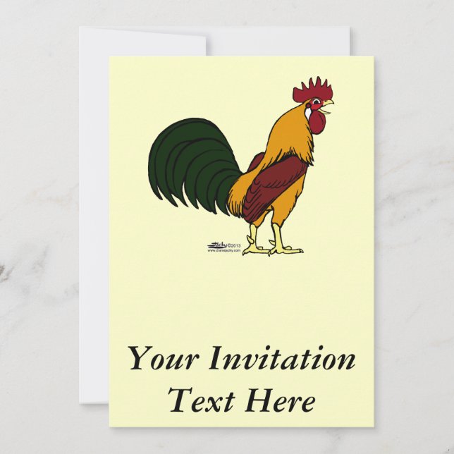 Happy Rooster Invitation (Front)