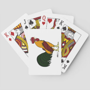 Happy Rooster Playing Cards