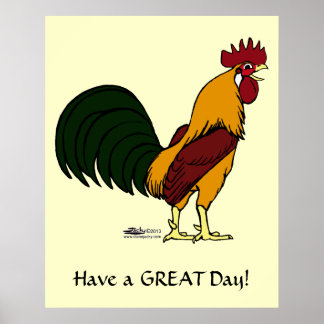 Happy Rooster Poster