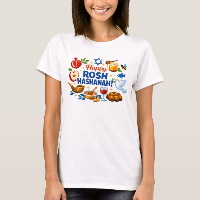 🍯 🍎🐟  Happy Rosh Hashanah Celebration Tee (Front)