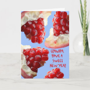Happy Rosh Hashanah for Grandpa, Pomegranate Holiday Card